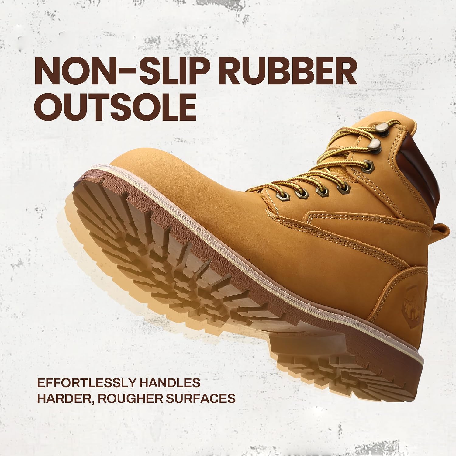 Steel Toe Work Boots for Men 6 Inch Waterproof Non Slip Rubber Comfort Leather Safety Durable Industrial Construction