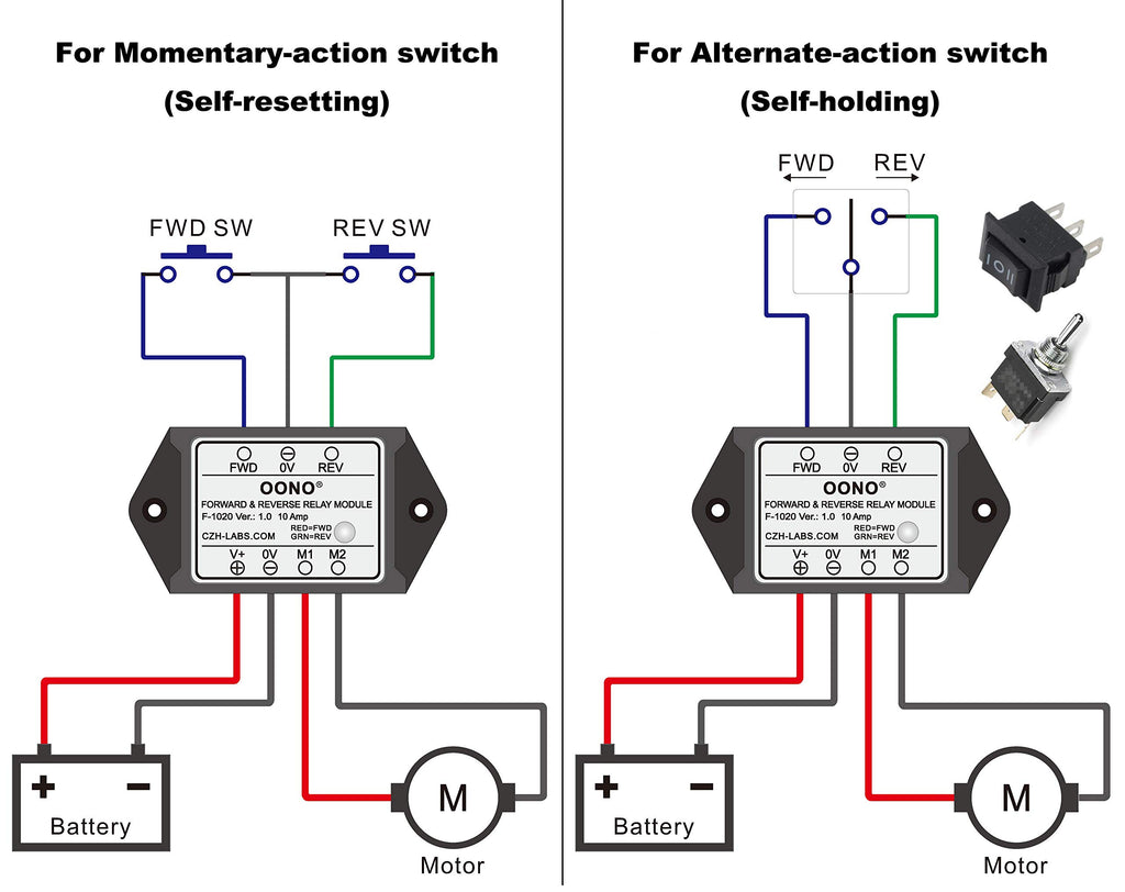 Forward and Reverse Relay Module for Motor/Linear Actuator, Reversing Relay Module (DC 24V)
