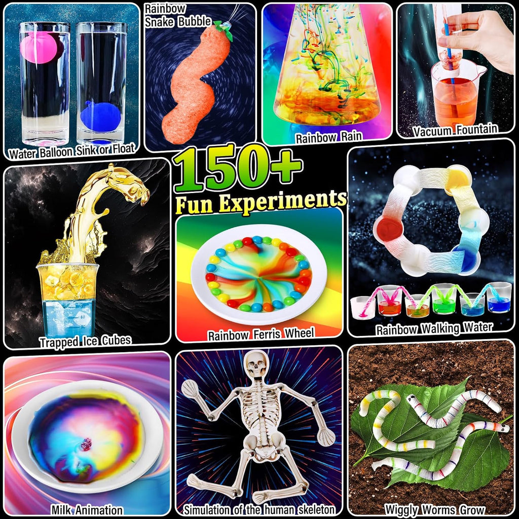 150 Experiments Science Kit for Kids Chemistry Set | S.T.E.M Toys, Break Your Own Geodes, Volcano Eruption, Crystal