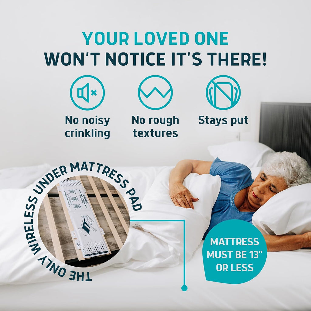 Under Mattress Bed & Chair Alarm Set - Invisible & Wireless Pad