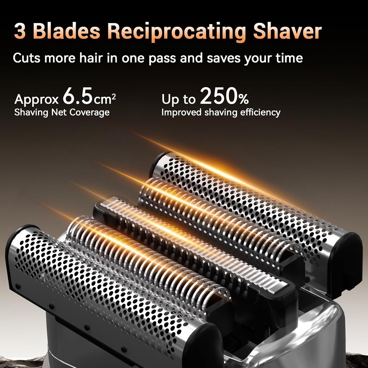 Electric Foil Shaver for Men, Mini Face Razor, 3 Floating Blades | LED Display, 2-Speed Modes, Wet & Dry Use, IPX7