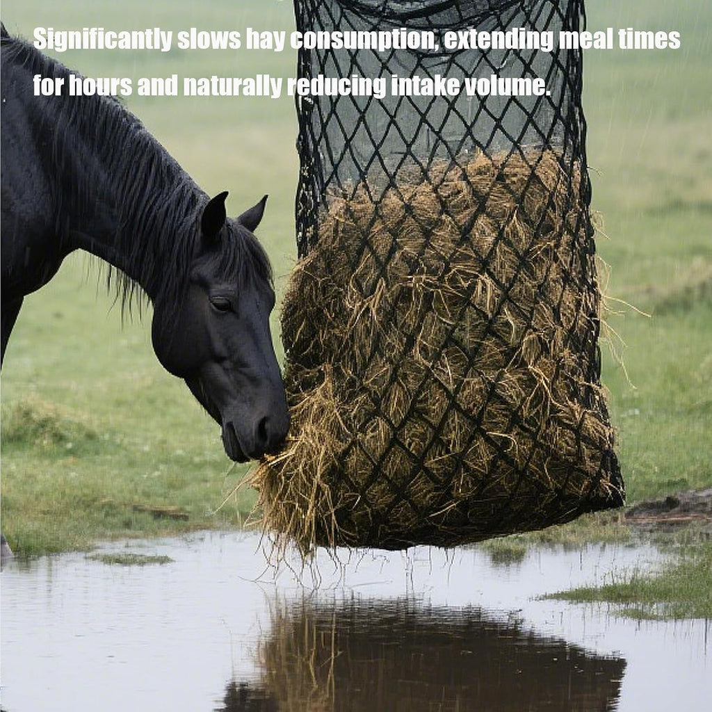 Slow Feed Hay Net,Square Bales Hay Net for Horses,HDPE Ropes,47x25x17"