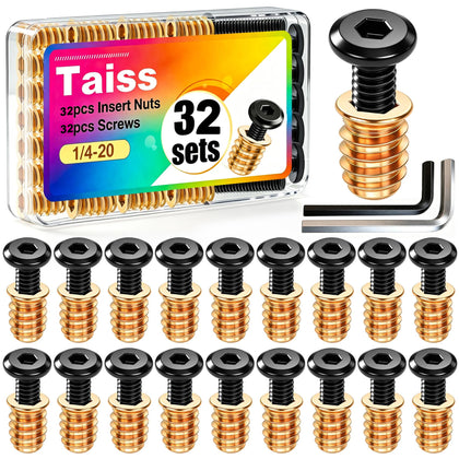 64PCS Threaded Inserts for Wood Furniture Screws
