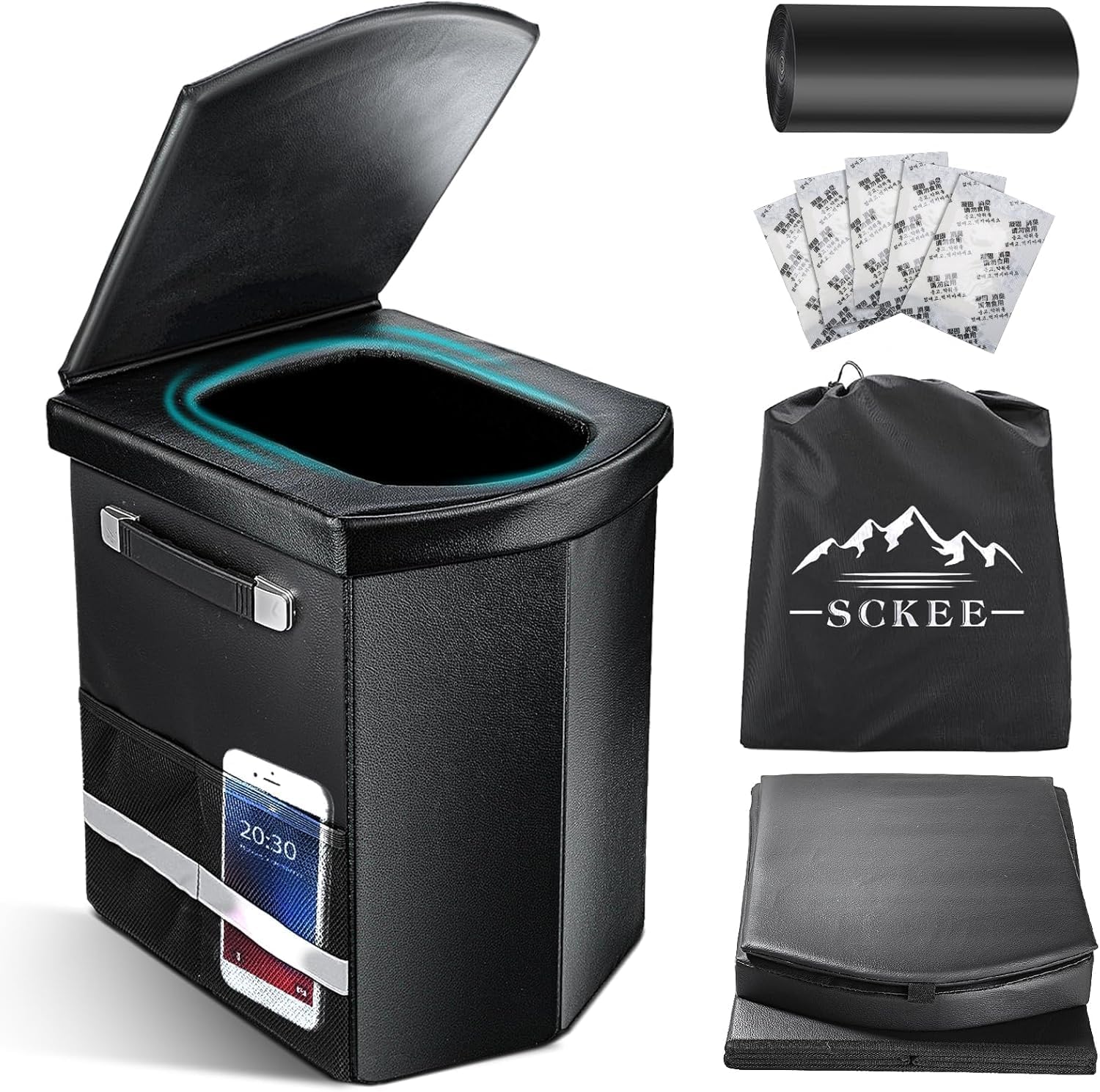2026 Upgraded XL Portable Toilet for Adults,Tall Camping Toilet with Lid and Convenient Carry Bag, Portable Potty for