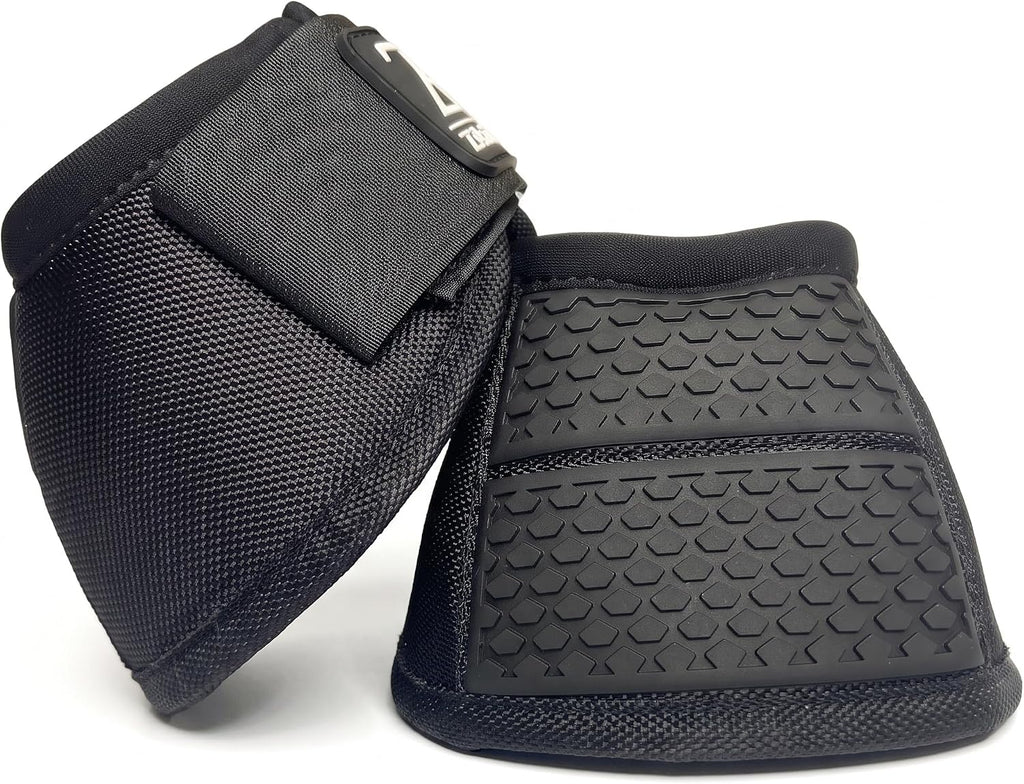 Horse Boots, No-Turn Bell Boots for Horses with Premium Oxford Fabric, Premium Neoprene Cushioning, Reinforced Rubber