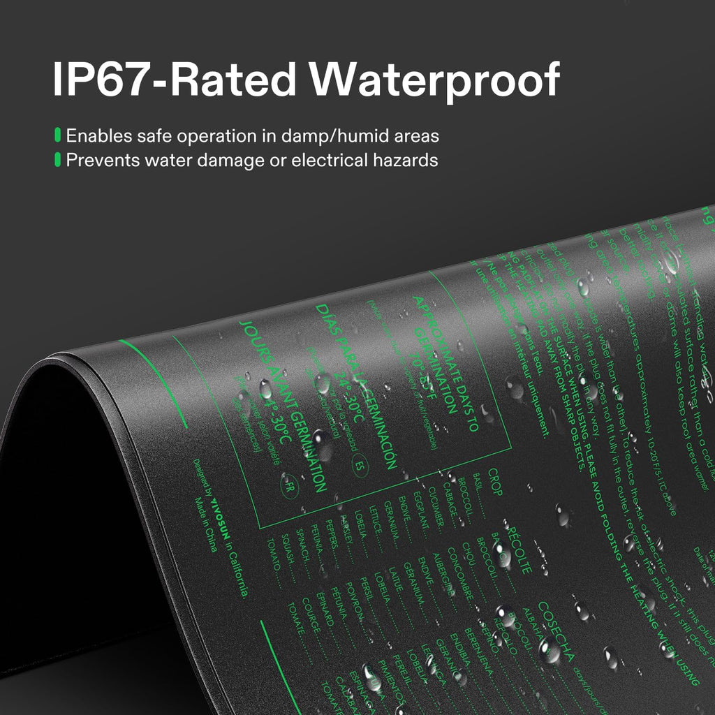 Durable Waterproof Seedling Heat Mat 20" x 20.75" UL & MET-Certified Warm Hydroponic Heating Pad for Germination