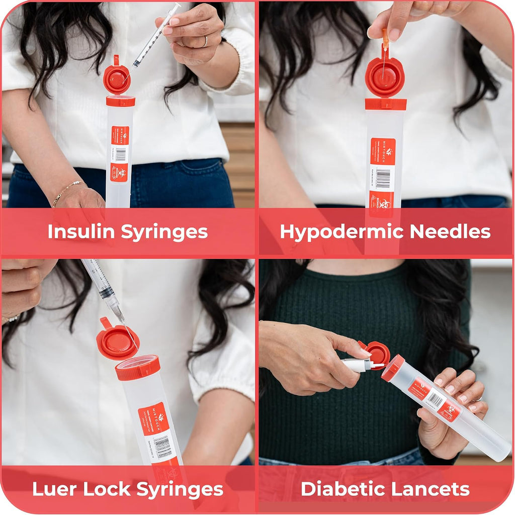 Travel-Sharps - Single Use Travel Sharps Container for AutoPens Needles Syringes - Portable Small Sharp Containers