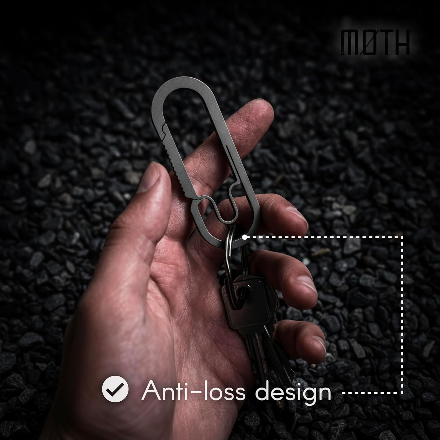 Baxter Titanium Carabiner Keychain – Ultralight for Everyday Carry/EDC – Multi-Purpose, Durable EDC Survival Gear