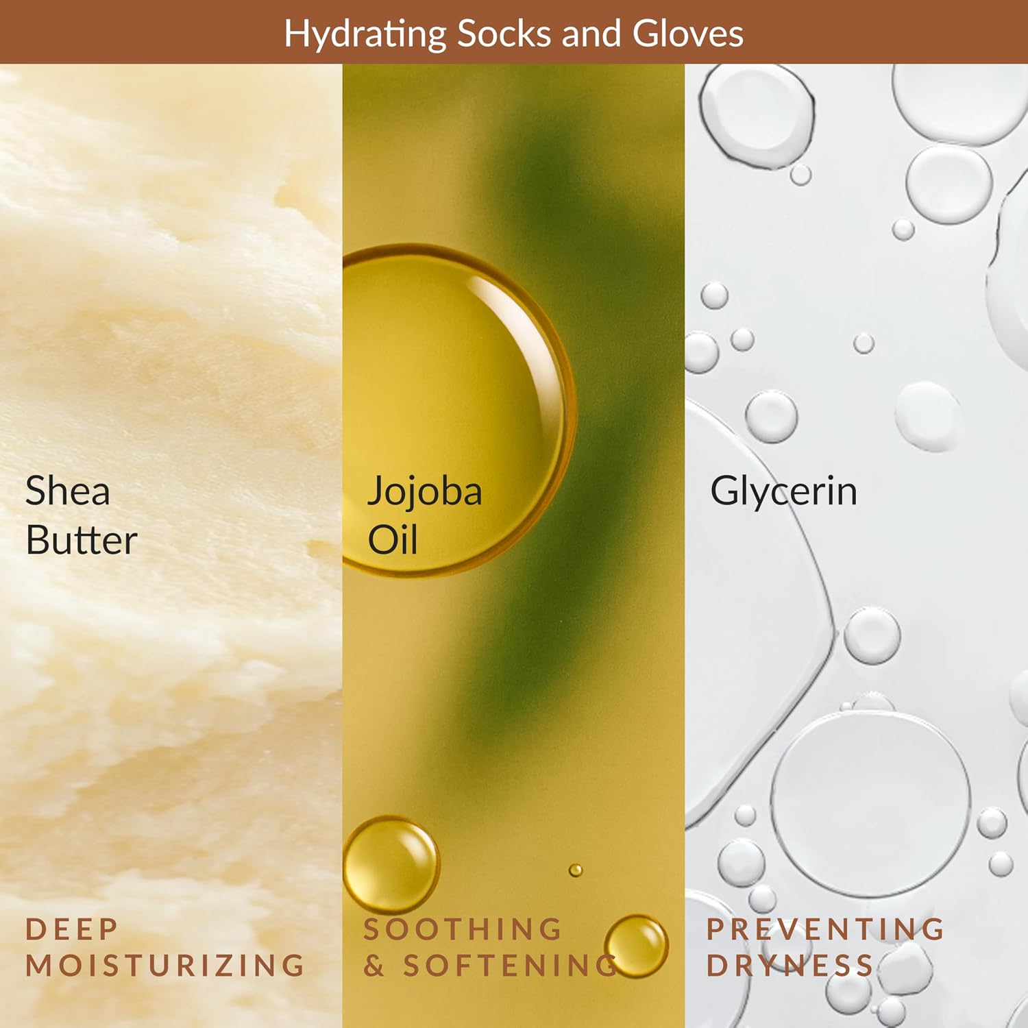 Hydrating Hand Mask 6 Pairs, Relieve and Soften with Shea Butter & Jojoba Oil, Deep Moisturizing Gloves for Dry