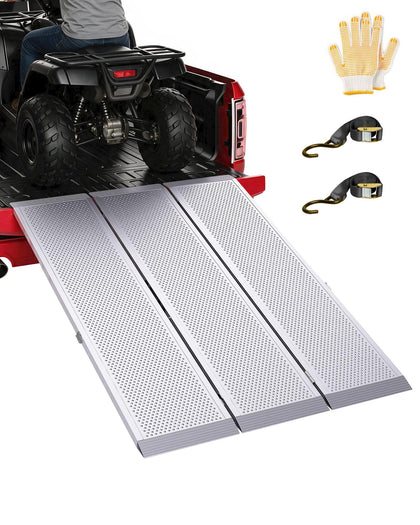 FACHNUO Aluminum Tri-Fold ATV Loading Ramp for Motorcycles, 77" L x 53" W
