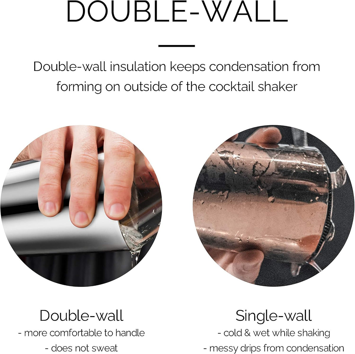 Double-Wall Boston Shaker Tin & Glass Set, 2-Piece, 27 oz