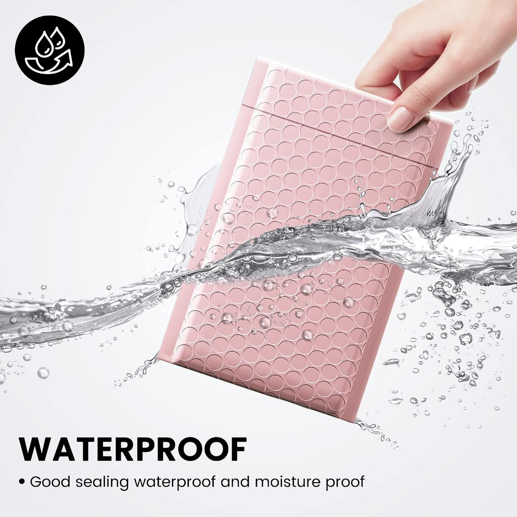 Small Bubble Mailers 4x8" 100 Pack Light Pink Bubble Mailer