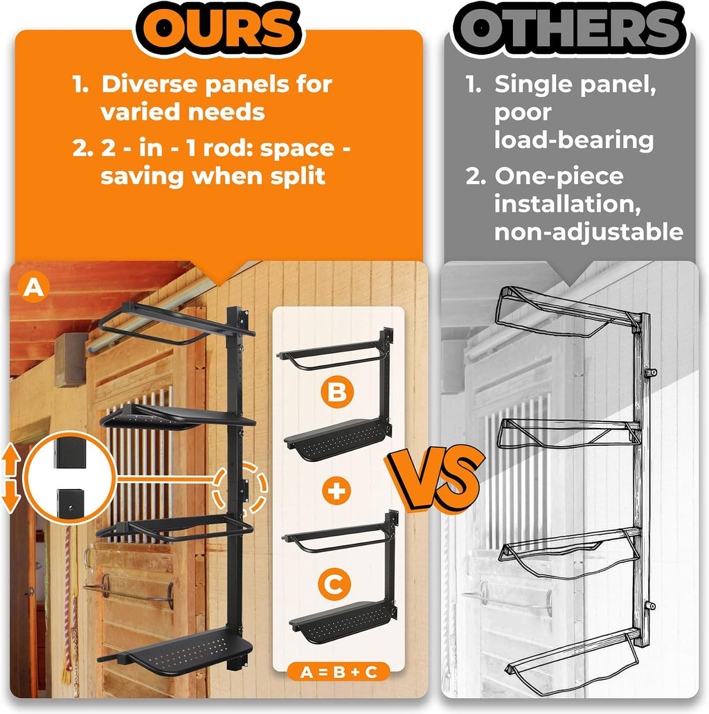 4 Tier Saddle Rack Wall Mount Detachable, Heavy Duty Saddle Stand