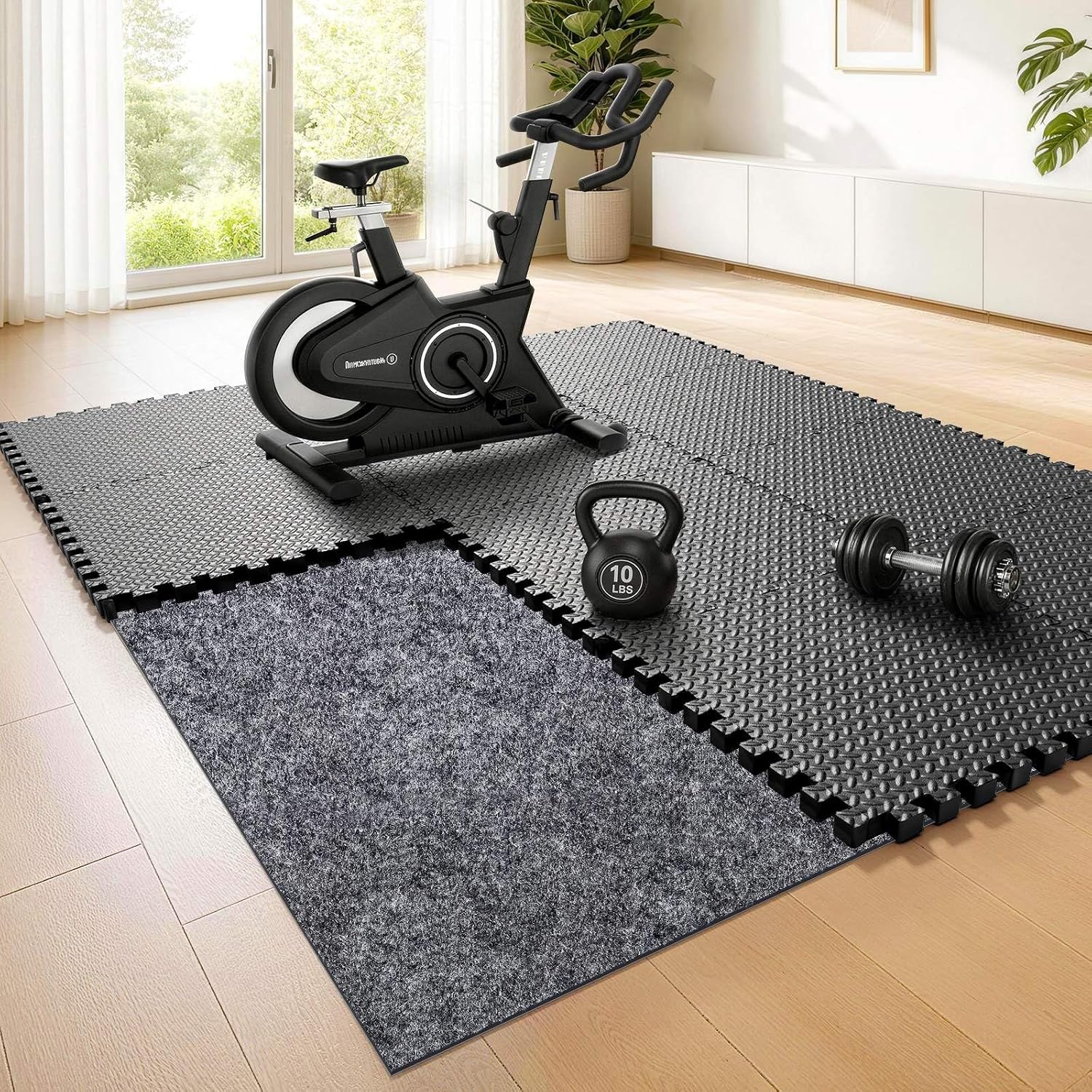 Non Slip Underlay for Interlocking Gym Mats, Prevents Foam Floor Mats from Sliding, Floor Grip Pad for Exercise