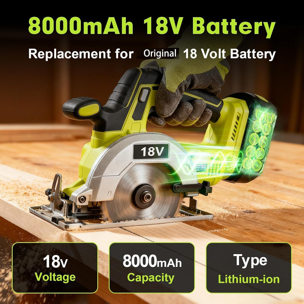 Bonadget Upgrated 144000mWh Replacement for Ryobi 18V Battery 2Pack
