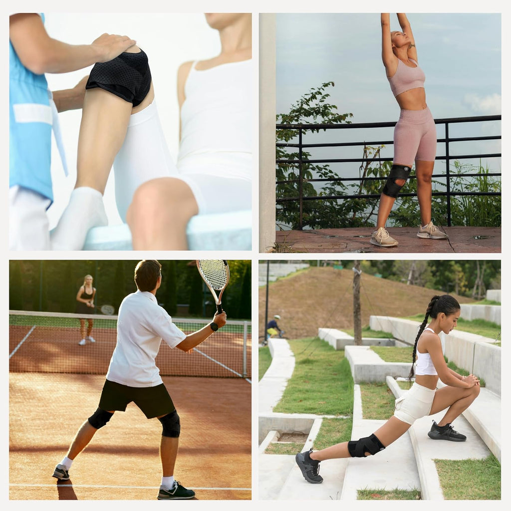 Knee Brace with Side Stabilizers for Knee Pain, Adjustable Knee Support for Meniscus Tear ACL MCL Arthritis Injury
