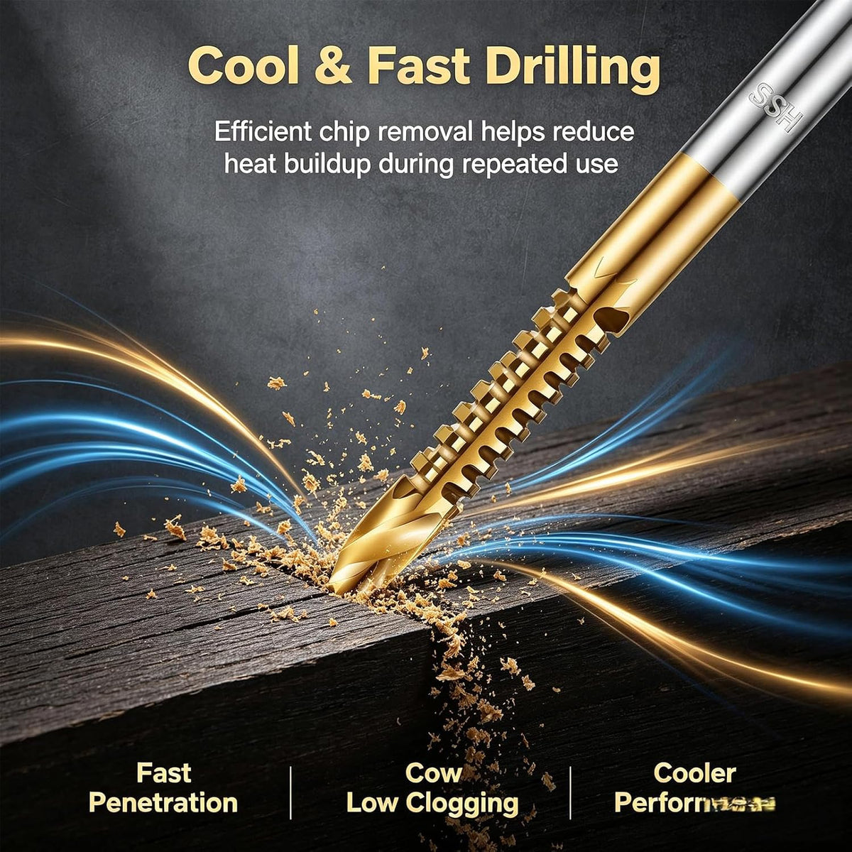 6pcs High-Speed Steel Metalworking Set, M35 Cobalt Twist Drill Bit Set