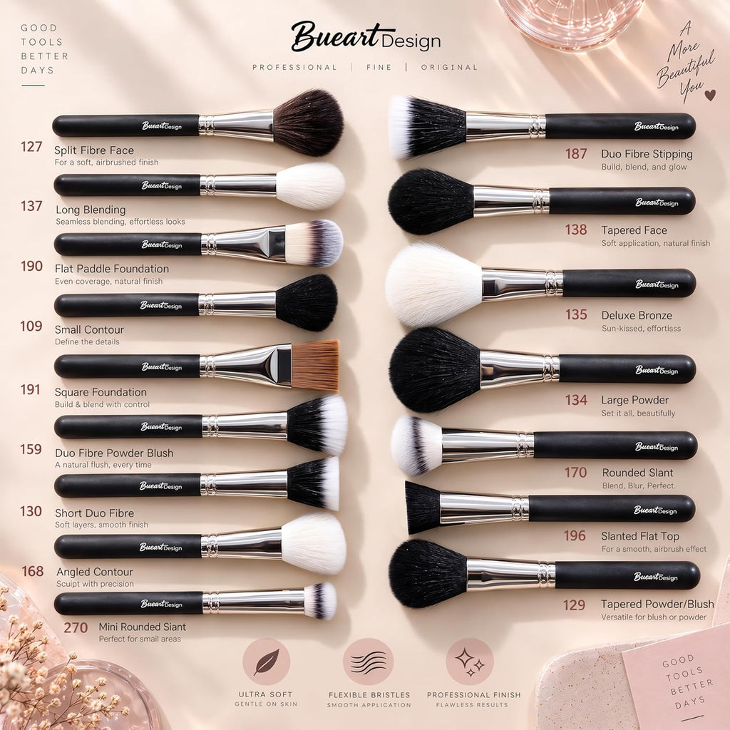 42Pcs PRO Grade Makeup Brushes Set Ultra Soft (Black)