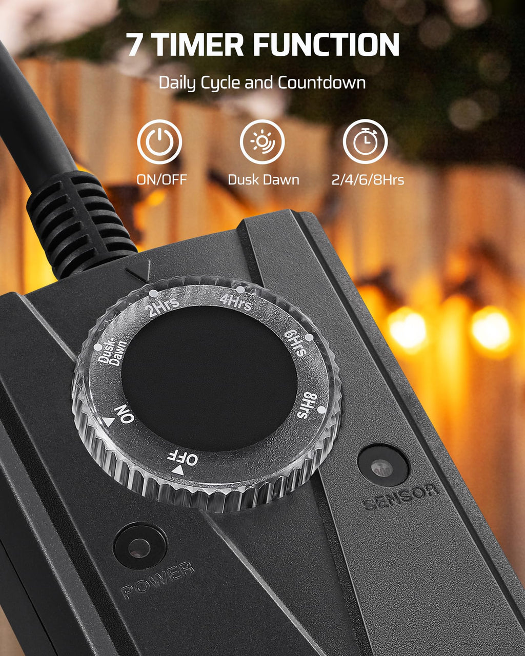 Dusk to Dawn Light Timer,2-Prong Grounded Outlet