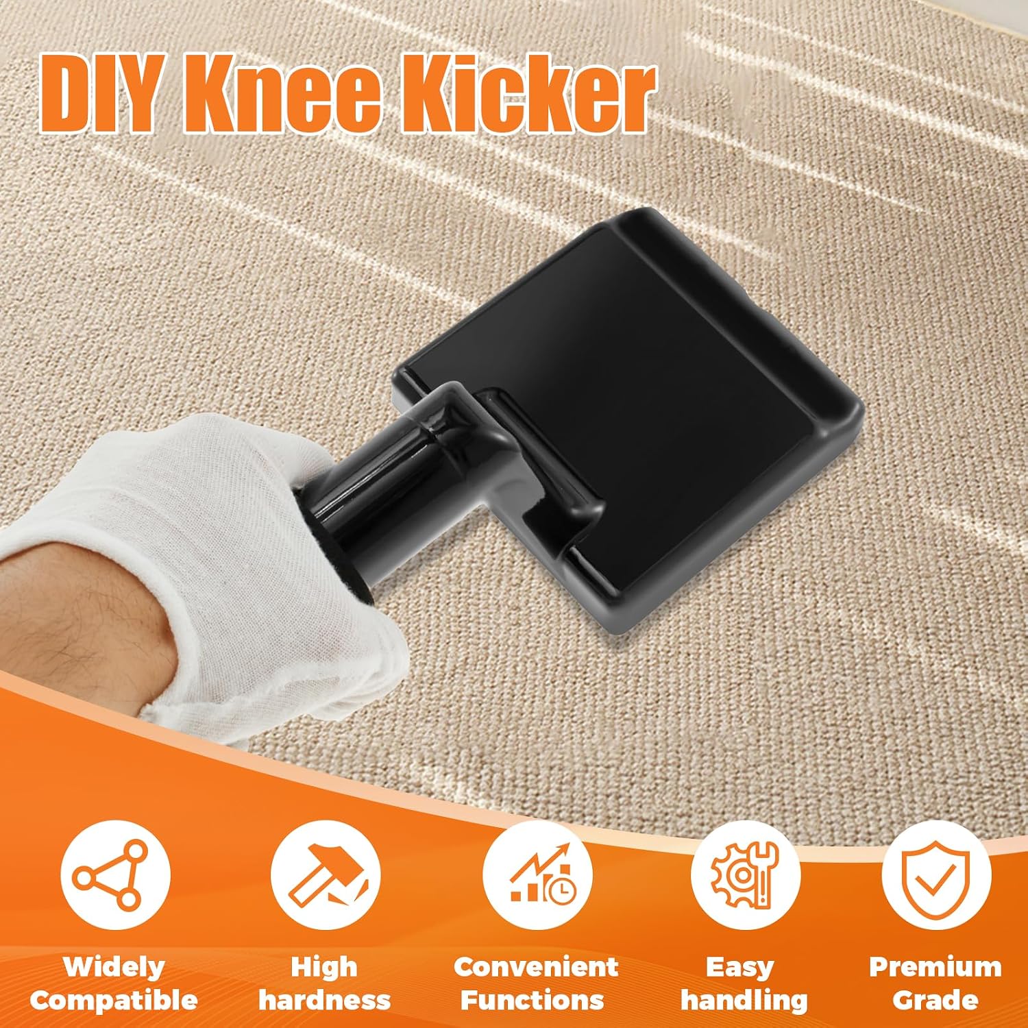 Carpet Stretcher Knee Kicker, Metal Carpet Knee Kicker, Non Slip Handle, Cutter Carpet Installation Tool Kit