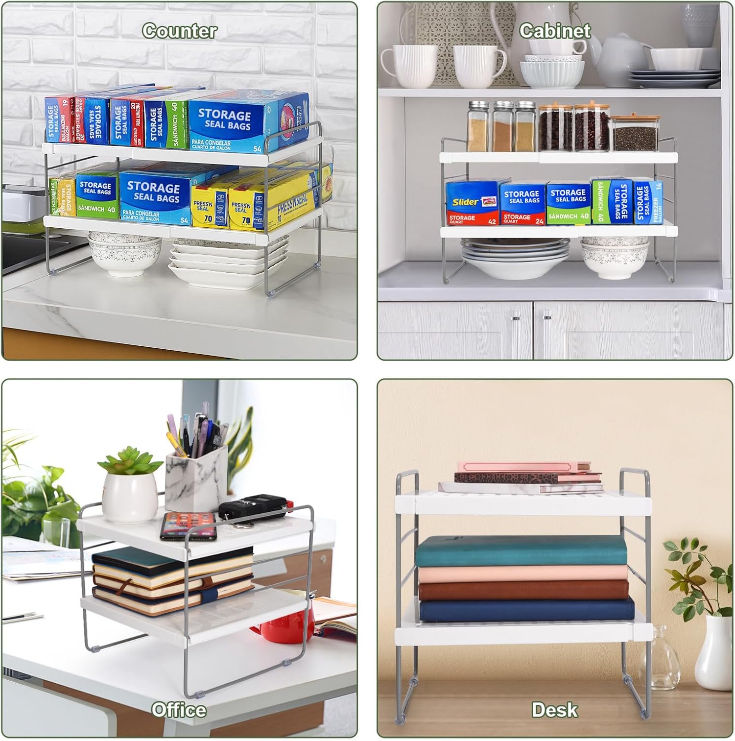 Pantry Organization and Storage for Kitchen - Expandable Kitchen Wrap Box Organizer Rack, Foil Organizer for Cabinet