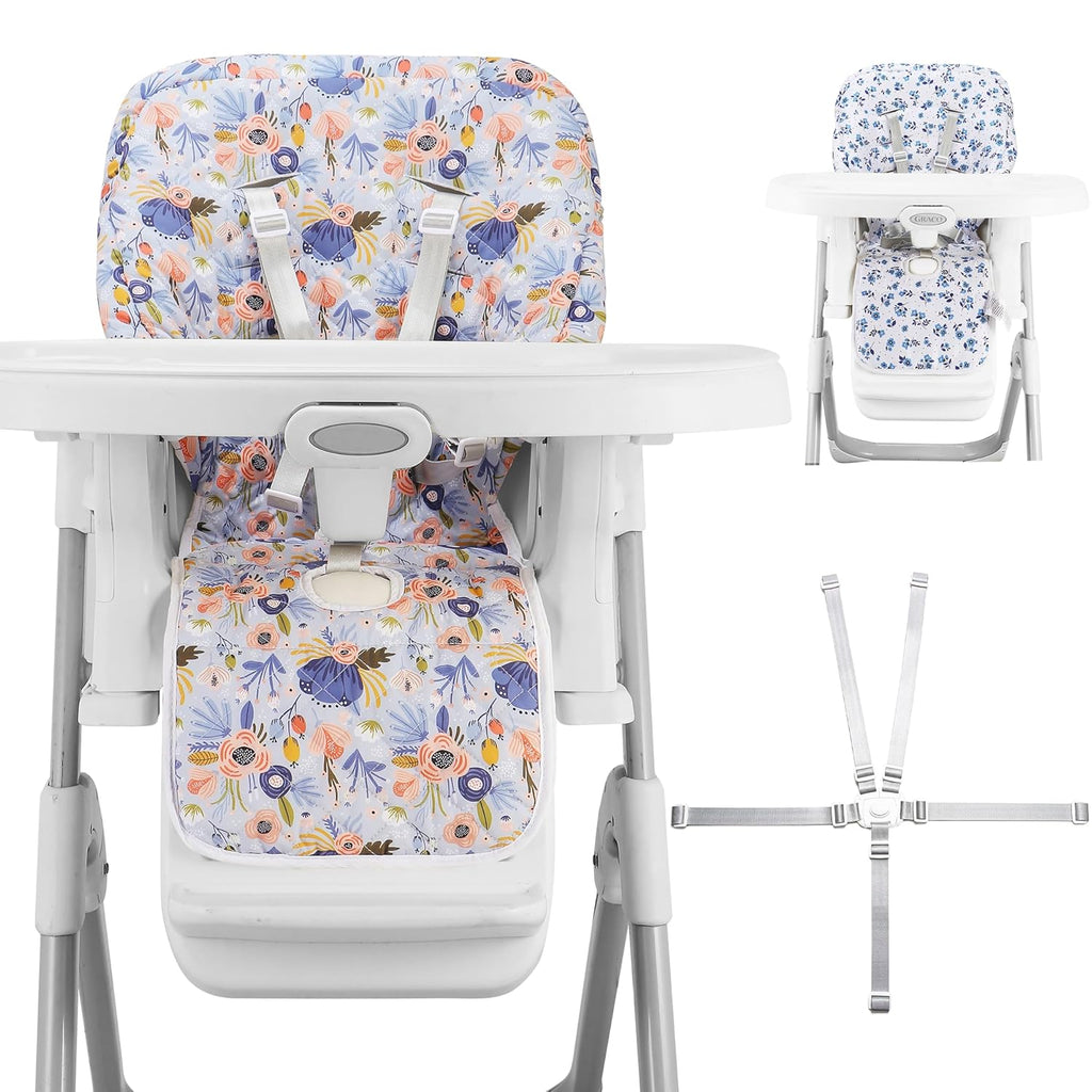Baby High Chair Cover Replacement, Reversible & Waterproof High Chair Cushion Pad Home & Restaurant use, Includes
