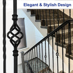 30-Pack Iron Balusters for Staircase Interior, Basket & Twist Design