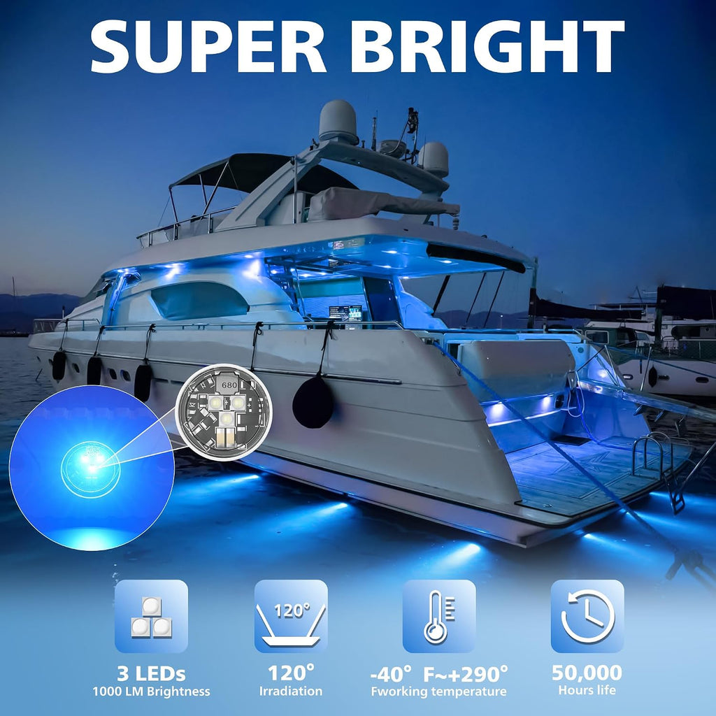 Boat Interior Lights Blue LED Underwater 9-36V for Marine Deck