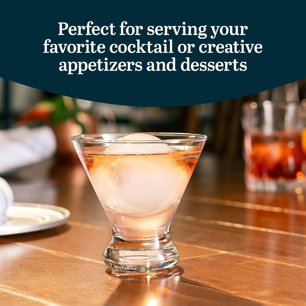 Cosmopolitan Stemless Martini Glasses Set of 12, Cocktail Cups