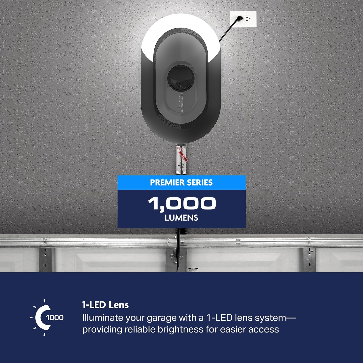1 HP Belt Drive Smart Garage Door Opener with Built-in Camera, Single LED Lighting, Battery Backup, and myQ Connectivity