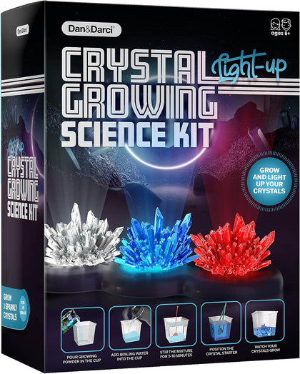 Light-up Crystal Growing Kit for Kids - Science Kits for Kids Age 8-12 - 6 7 8 9 10 Year Old Boy Birthday Gifts