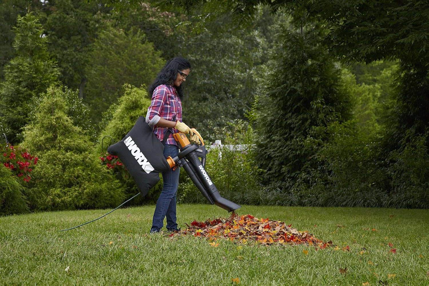 Trivac 3-in-1 Electric Leaf Blower/Leaf Vacuum/Leaf Mulcher, WG509 | 350CFM & 210MPH Airflow, 18:1 Mulch Ratio for