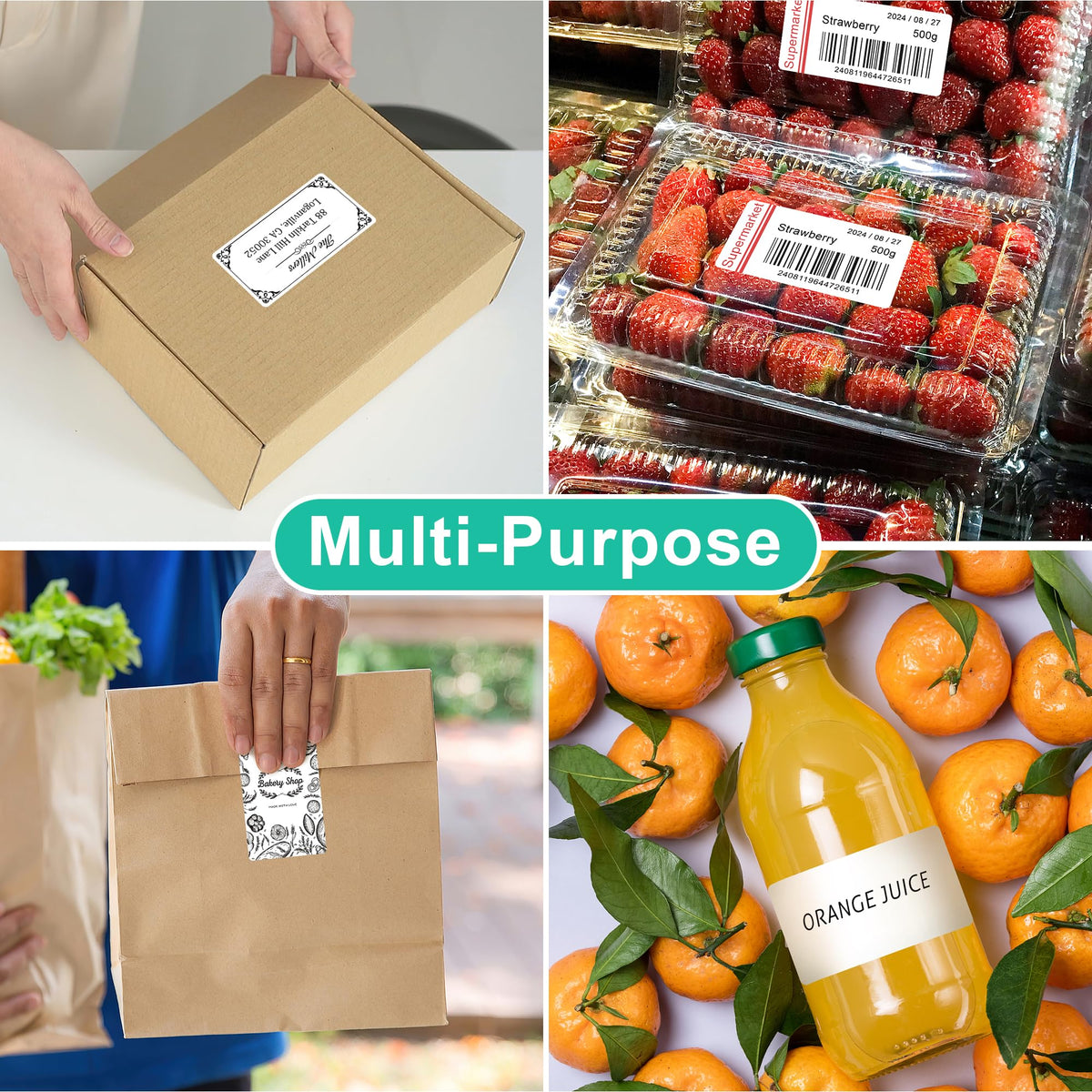 2"x4" Bulk Printable White Label Stickers 5000 Labels 500 Sheets