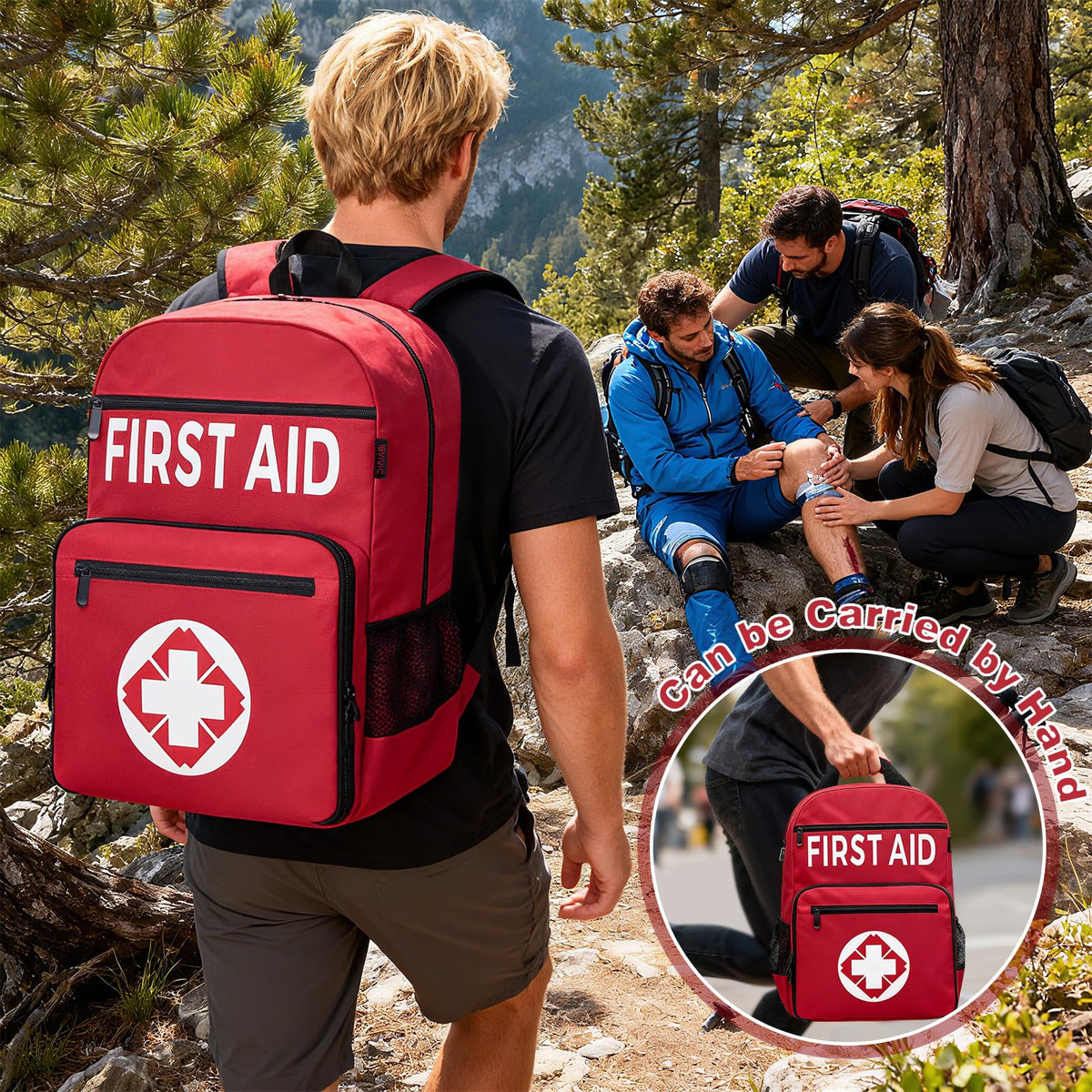 First Aid Kit Backpack Fully stocked, 400pcs Survival Gear
