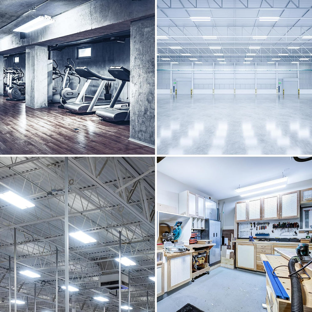 Sunco 2 Pack LED 2 Foot Linear High Bay Warehouse Lights, 110W, Dimmable