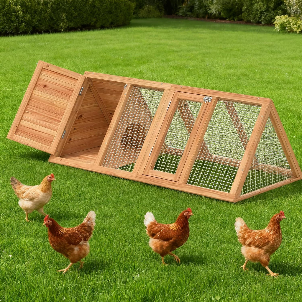 Wooden Chicken Coop Rabbit Hutch for 2 Hens, Wood