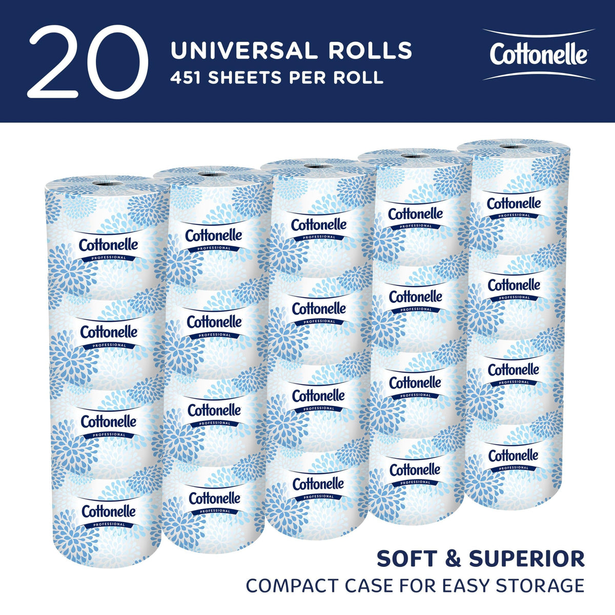 Standard Roll Toilet Paper, Bulk, 20 Rolls (13135)