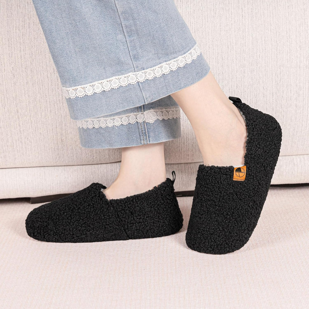 House Slippers for Women Lightweight House Shoes Warm Closed Back Slippers | Memory Foam Soft Fleece Fuzzy Curly Fur