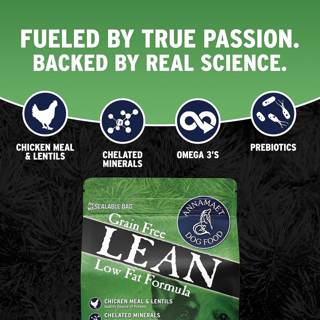 Grain-Free Lean Reduced Fat Formula Dry Dog Food, (Chicken & Duck), 5-lb Bag