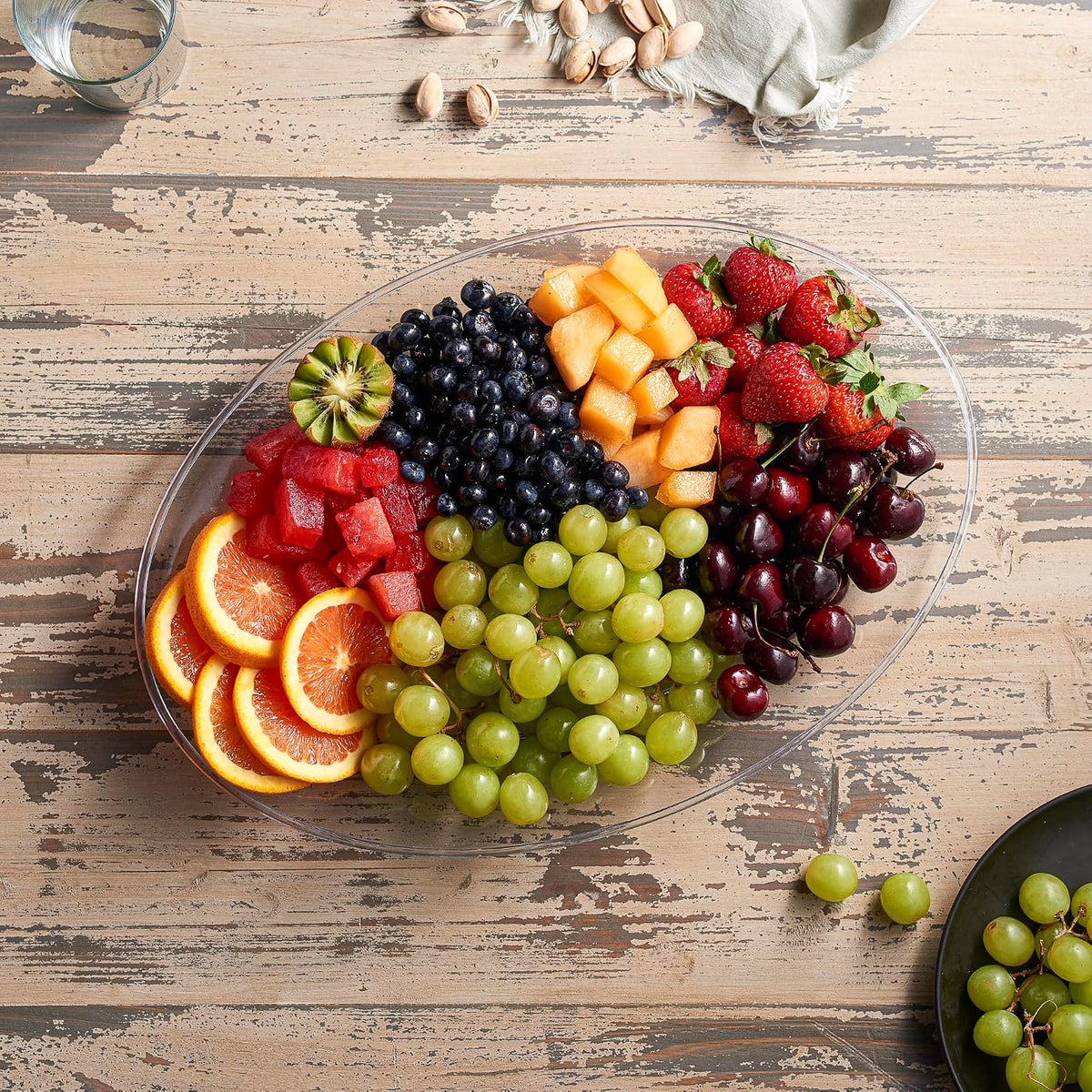 Clear Plastic Oval Serving Trays - Serving Platters Oval Pack of 4