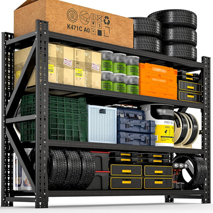 4-Tier Heavy Duty Garage Shelving,Industrial Shelving for Home & Business,Garage Storage Racks Heavy Duty Steel