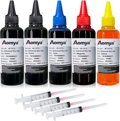 500ml Universal Dye Ink Refill Kit for HP Canon Epsn Brother Lexmark Printers Compatible Cartridges Refillable