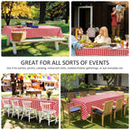 Vinyl Tablecloth with Flannel Backing-Gingham Rectangle 8 Foot Table Cloth