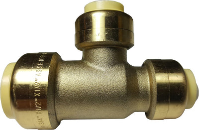 1 Piece XFITTING 3/4" X 1/2" X 1/2" Push Fit Tee, Brass