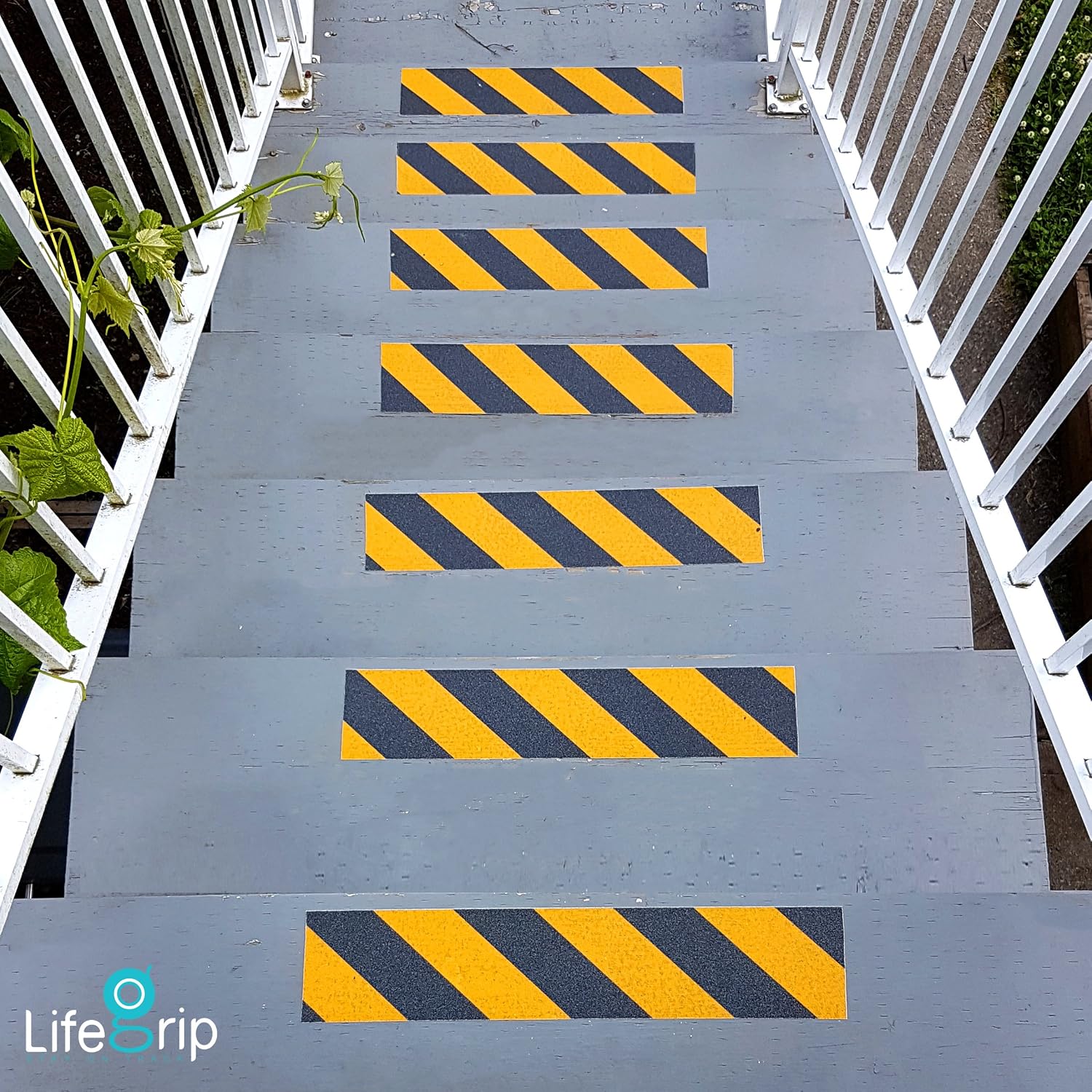 LifeGrip Yellow/Black Anti Slip Tape, 4" x30ft, Waterproof Outdoor Caution | Hi-Vis Safety Stripe for Low Light