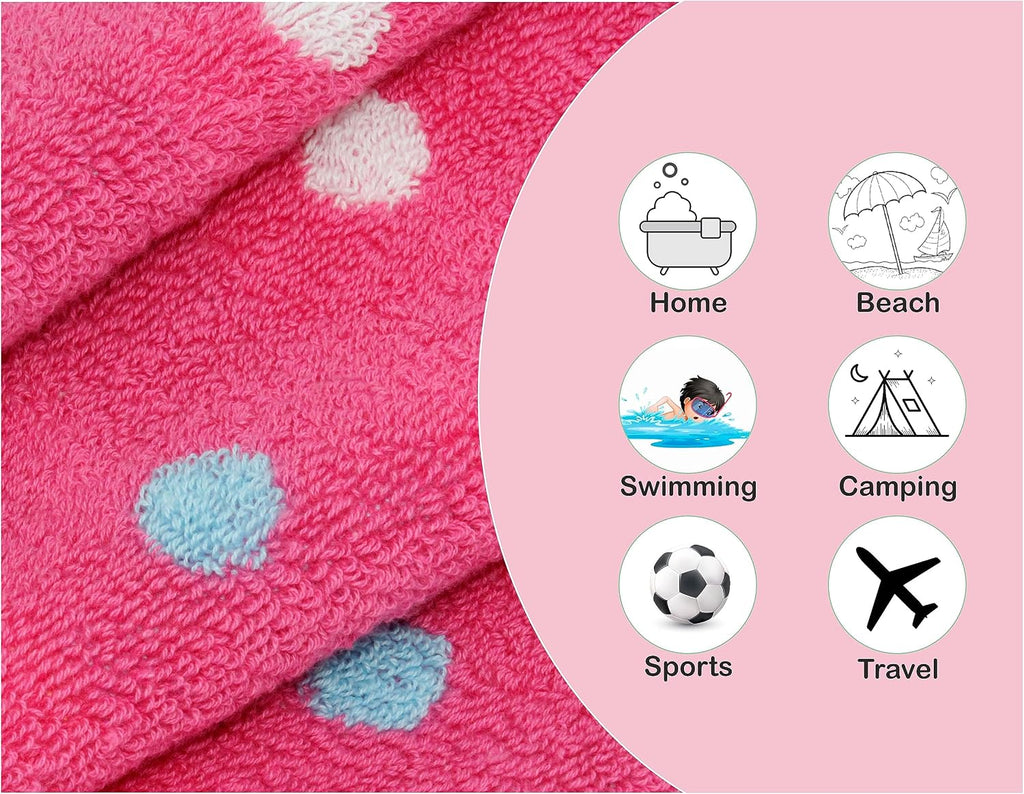 Wash Cloth - 100% Cotton Set of 12 Pink Multicolor Washcloths | Bath Time Sugar and Spice Super Soft Colorful
