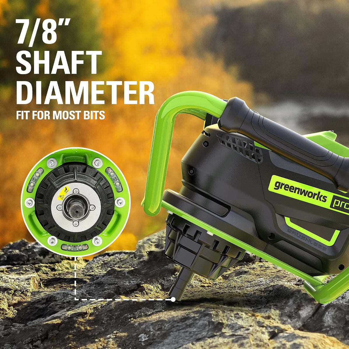 Pro 80V Brushless (43CC Gas Equivalent) Earth Auger / Post Hole Digger - Auger Bit and Battery / Charger Sold Separately