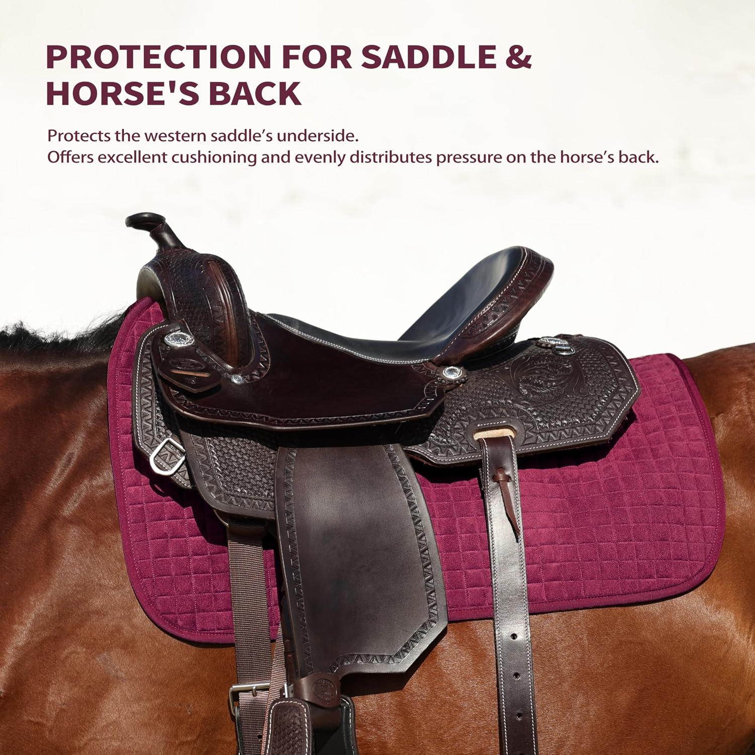 All-Purpose Square Quilted Western Saddle Pad, Horse Saddle Pad