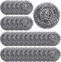 100 Pack Stainless Steel Scrubber Steel Wool Scouring Pads, Silver