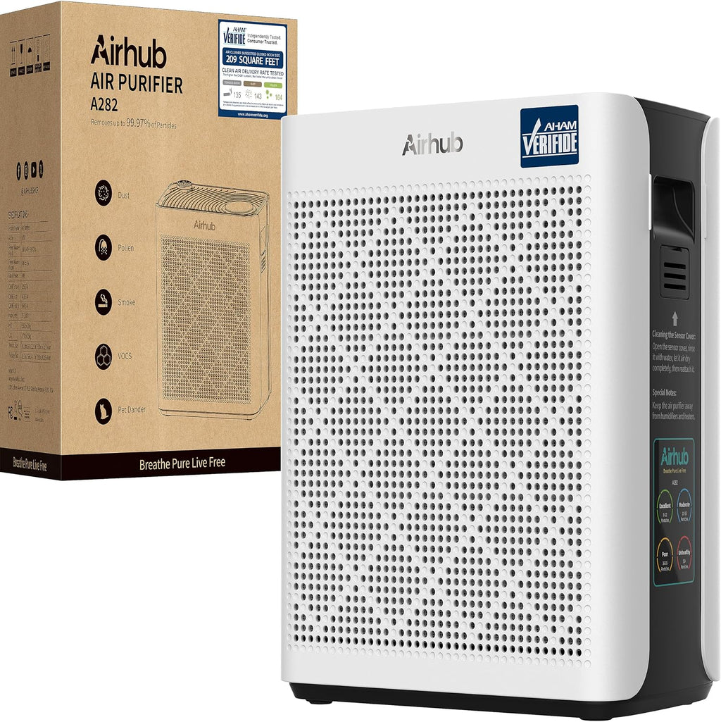 Air Purifiers for Home Bedroom Large Room Up to 1092 Ft² 1Hr AHAM Verified | HEPA Filter with Activated Carbon &